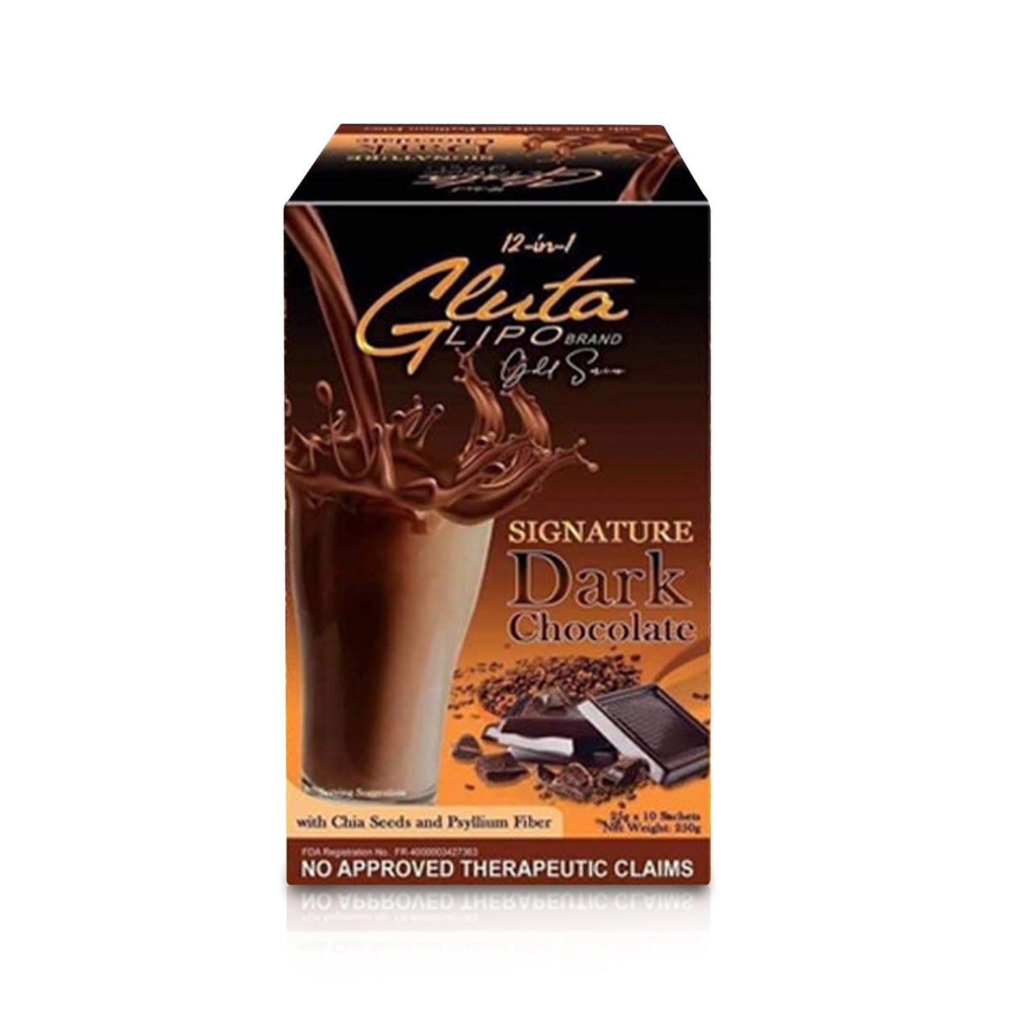 Gluta Lipo Brand Gold Series Signature Dark Chocolate 25g X 10 Sachets