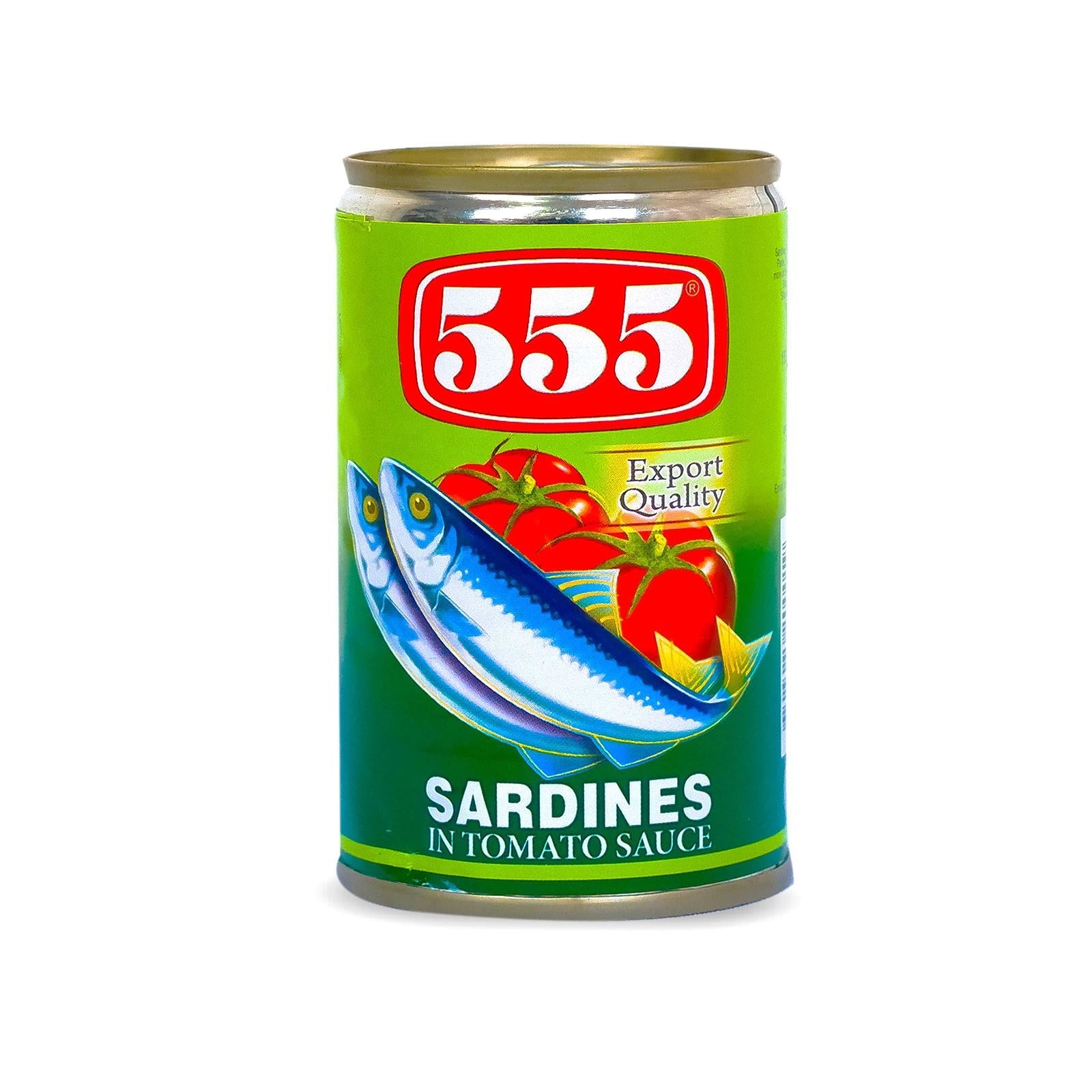 555 Sardines in Tomato Sauce 155g - a nutritious and delicious canned fish option, perfect for quick meals. Shop the best online products in Oman and enjoy affordable groceries in Oman.