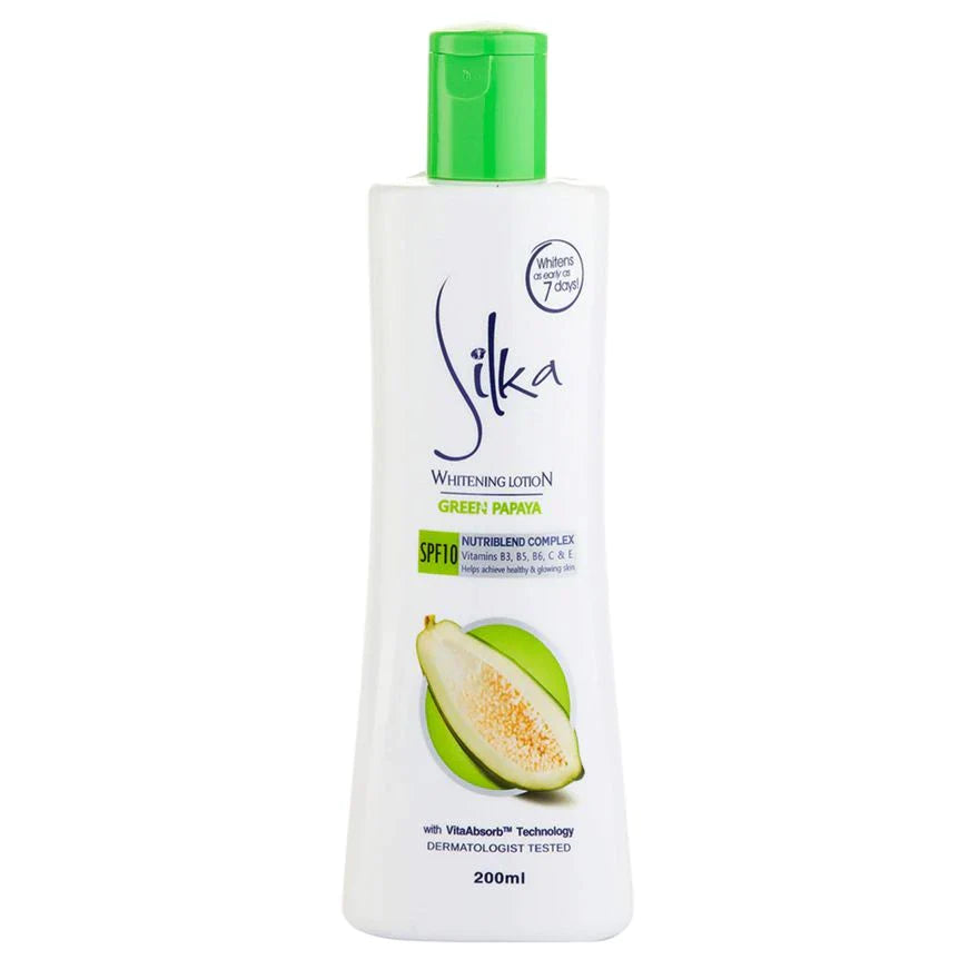 SILKA WHITENING GREEN PAPAYA LOTION  200ML