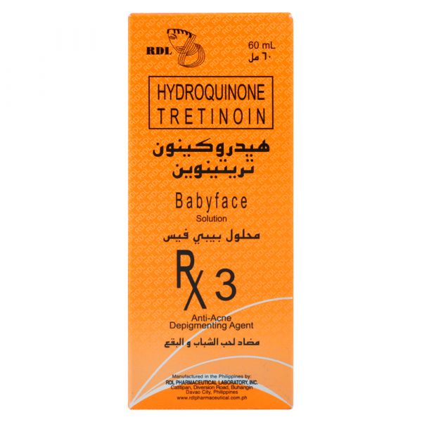 Rdl Hydroquinone Tretinoin Babyface Solution RX3 60 ml